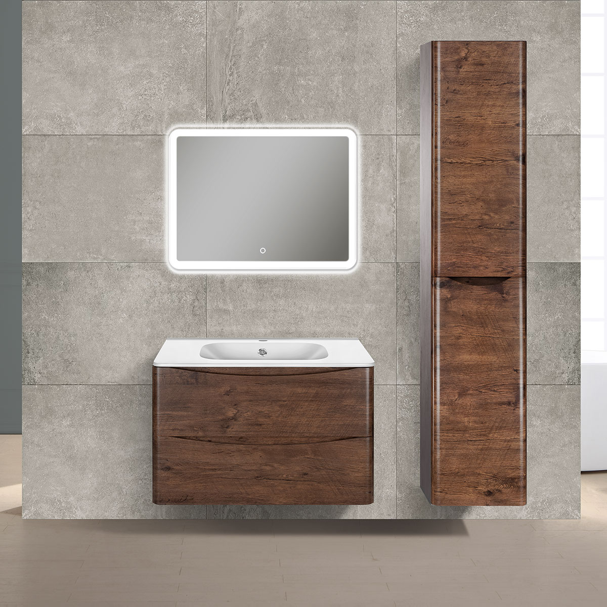 База под раковину Paola 800 подвесная, 2 выкатных ящика soft close, R.Wood - Gidratop.ru изображение