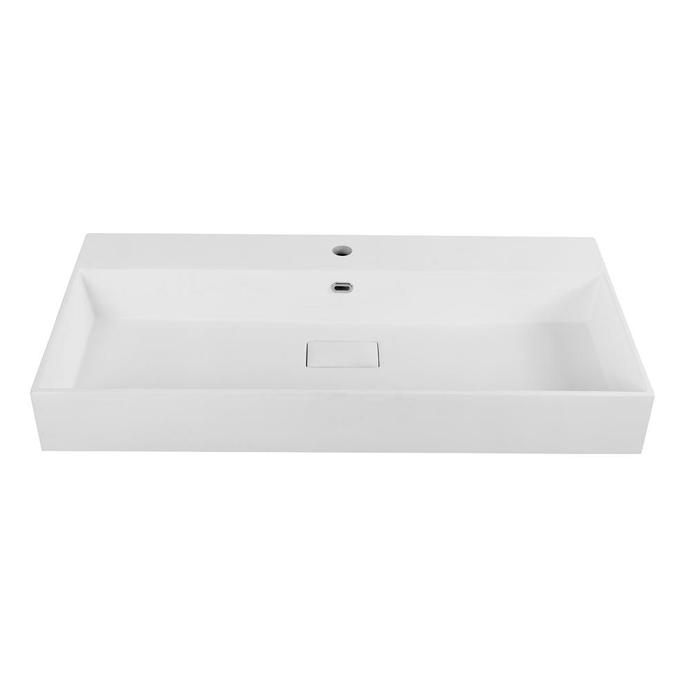 раковина из искусственного мрамора 50263 Bianco, 91x45x11,5 - Gidratop.ru изображение