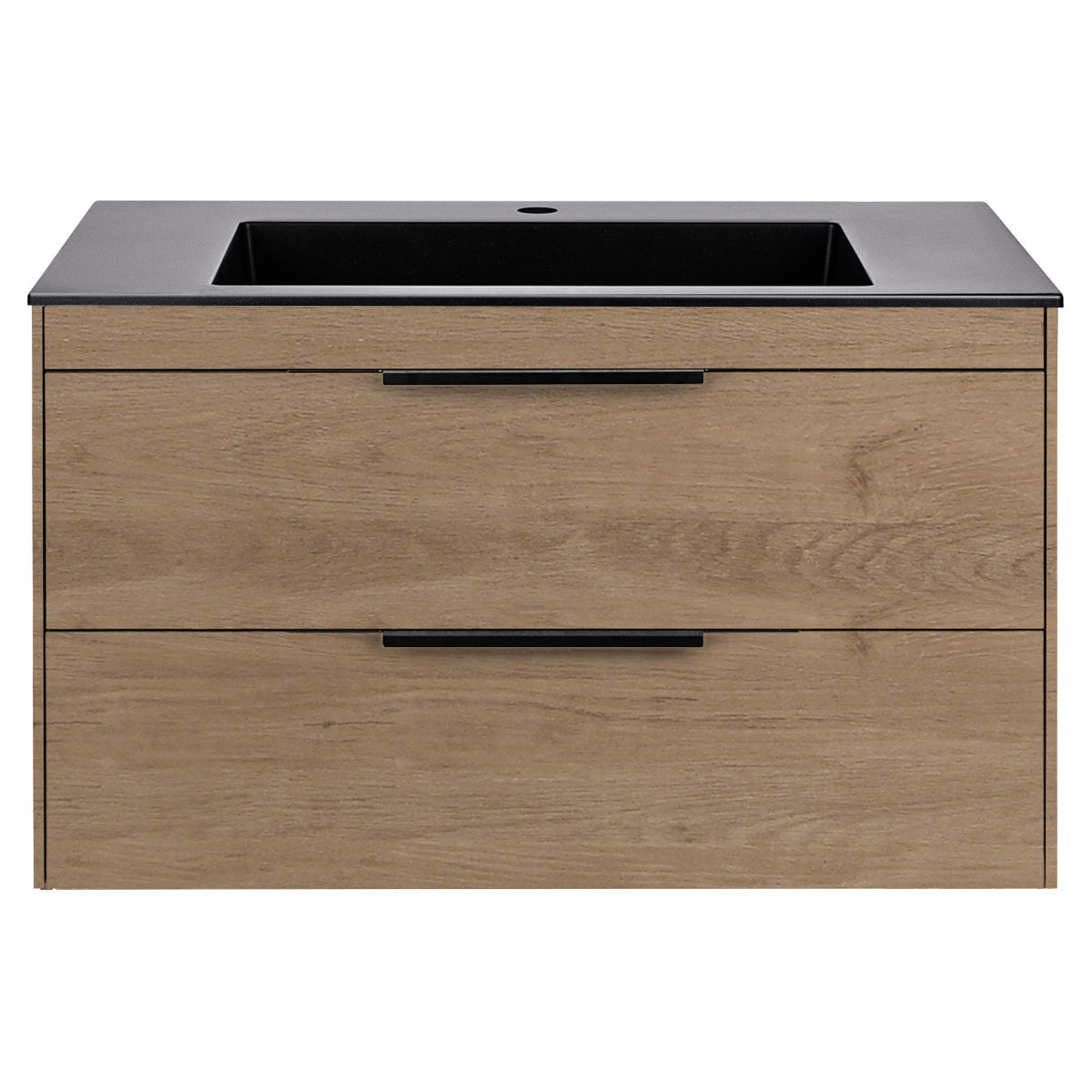 База под раковину Chiara 2D 800 подвесная, 2 выкатных ящика soft-close, N.Oak - Gidratop.ru изображение