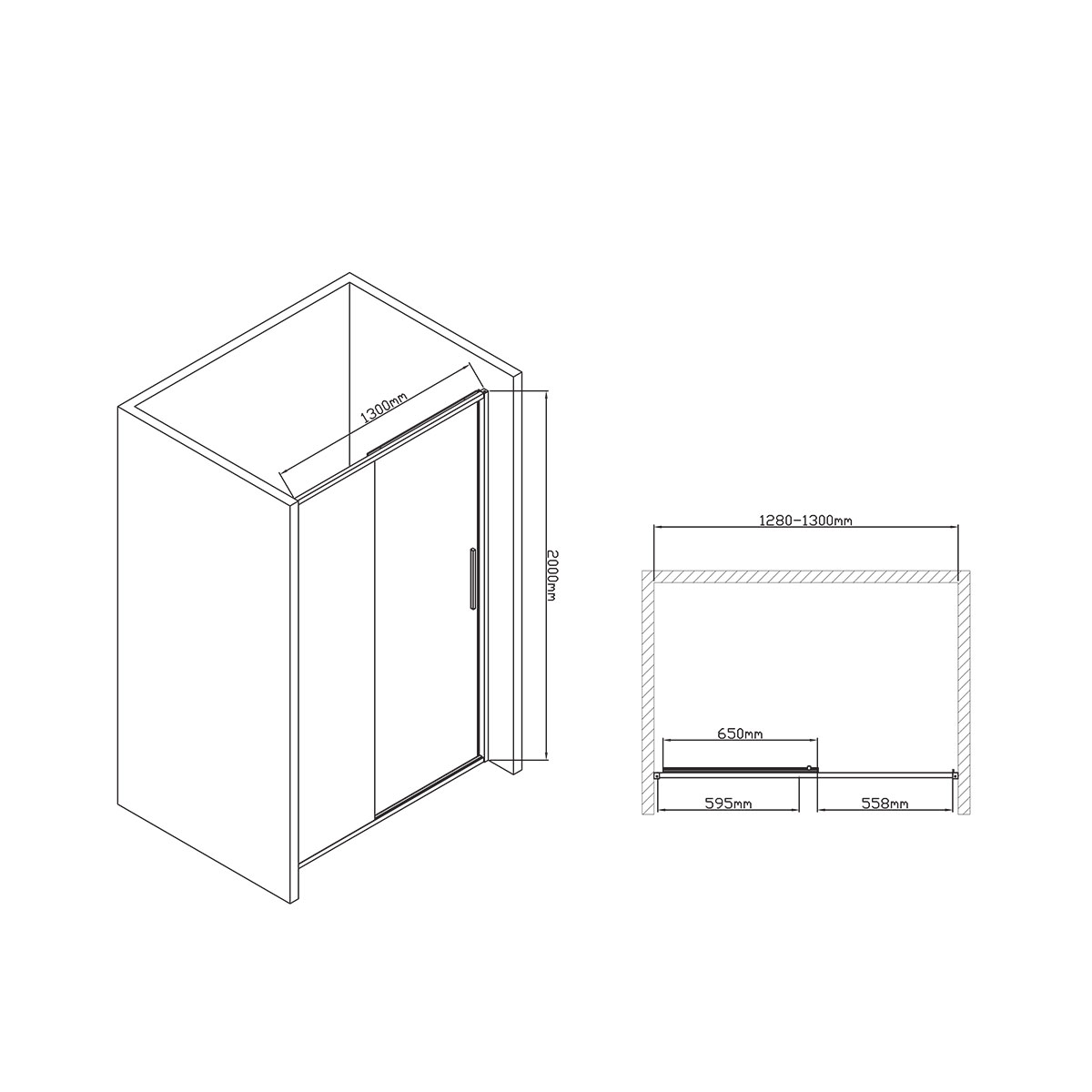 Душевая дверь Slim-U VDS-2SU130CL, 1300, хром, стекло прозрачное - Gidratop.ru изображение
