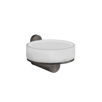 GESSI 316 мыльница настенная, цвет: белый/brushed black metal pvd - Gidratop.ru изображение