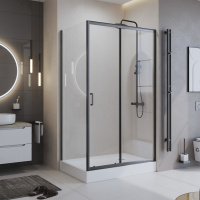 Душевой уголок BelBagno UNO-195-AH-1-120/80-C-NERO - Gidratop.ru изображение