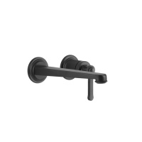 GESSI VENTI20 смеситель для раковины настенный, встраиваемый, однорычажный, излив 201 мм., внешняя часть, цвет черный матовый - Gidratop.ru изображение