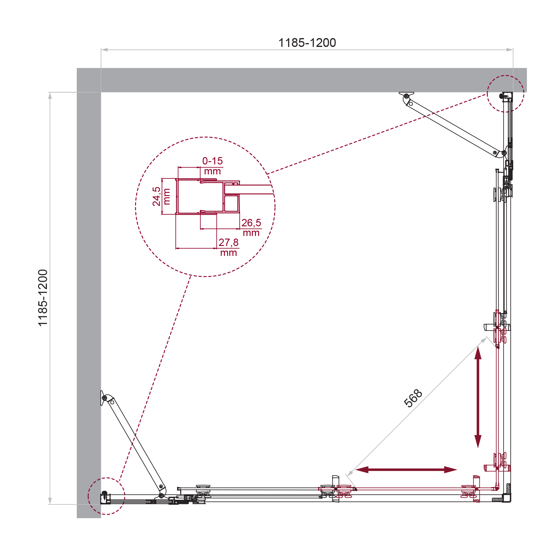 Душевой уголок BelBagno LUCE-A-22-100+20-C-Cr - Gidratop.ru изображение