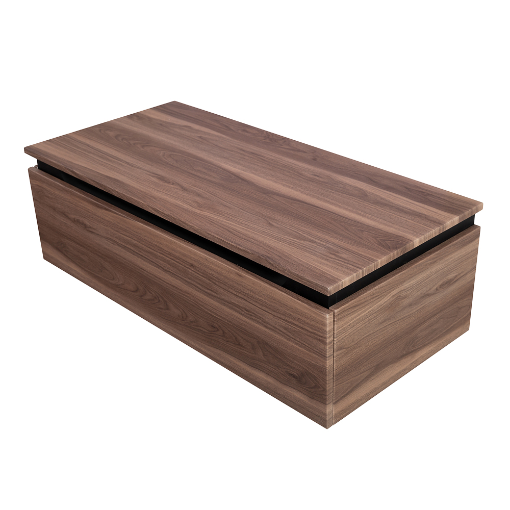 SLIDER Тумба с одним выкатным ящиком, орех дымчатый, 996x476x300, SLIDER-1000-1C-PI-NA-P - Gidratop.ru изображение