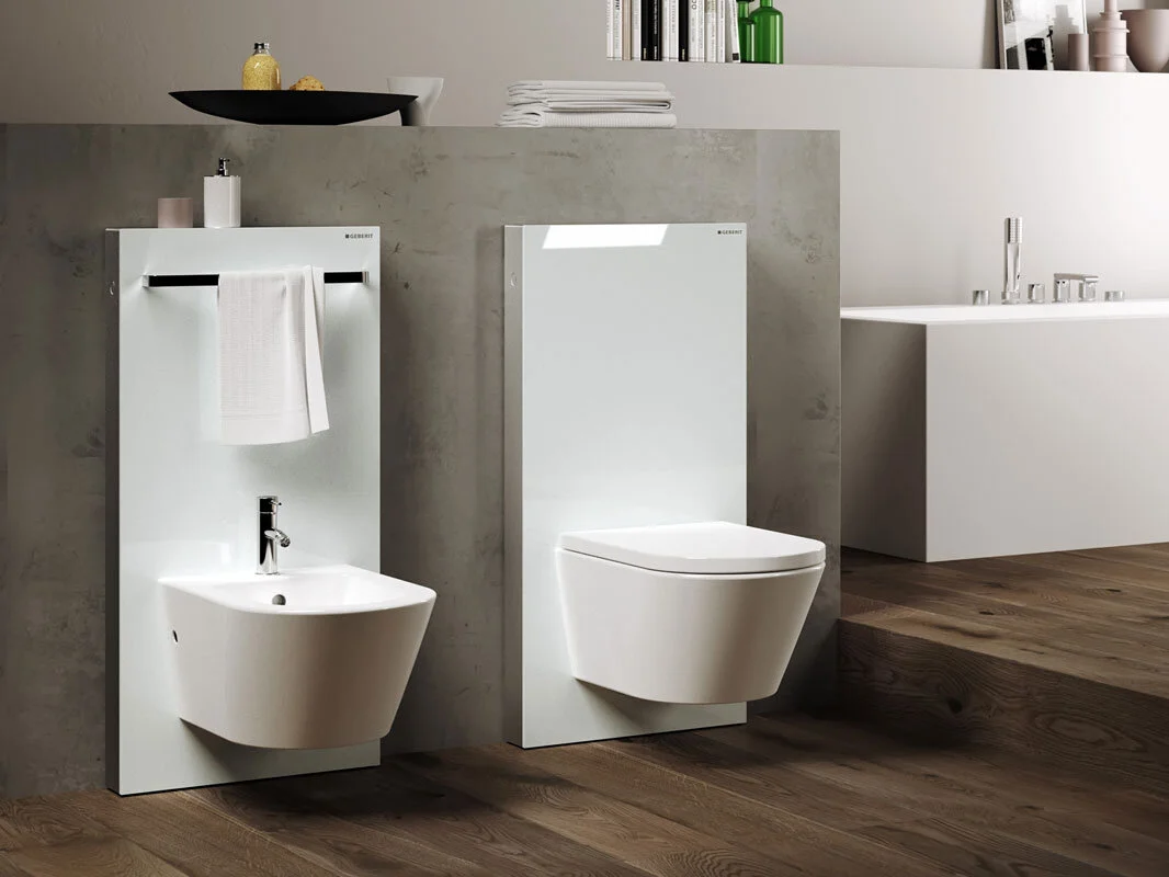 Сантехнический модуль Geberit Monolith Premium 131.004.SI.1 для напольного унитаза, белый - Gidratop.ru изображение
