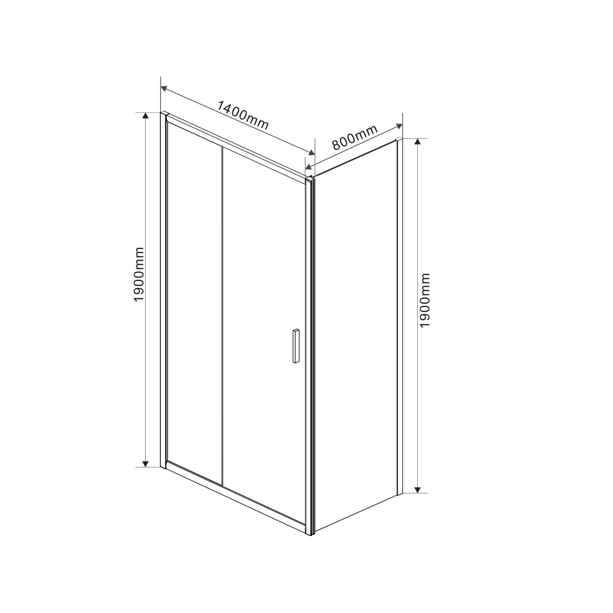 Душевой уголок Garda VSR-1G8014CLB, 1400*800, черный, стекло прозрачное - Gidratop.ru изображение