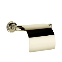 GESSI VENTI20 держатель туалетной бумаги, с крышкой, цвет Brass PVD - Gidratop.ru изображение