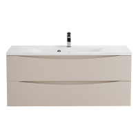 MARINO База под раковину подвесная с двумя выкатными ящиками, Crema Opaco, 1200x450x500, MARINO-1200-2C-SO-CO-P