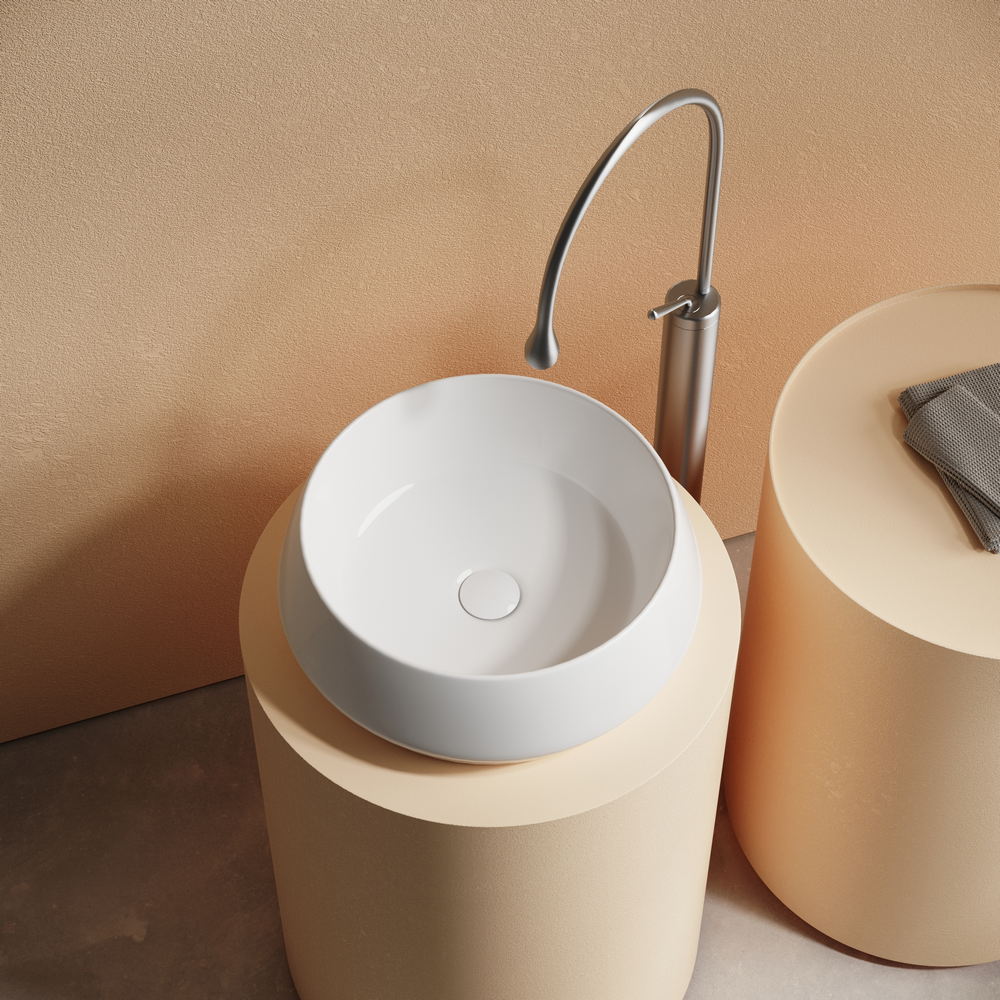 Раковина CERAMICANOVA Maya накладная круглая 400x400x140 белый CN12004 - Gidratop.ru изображение
