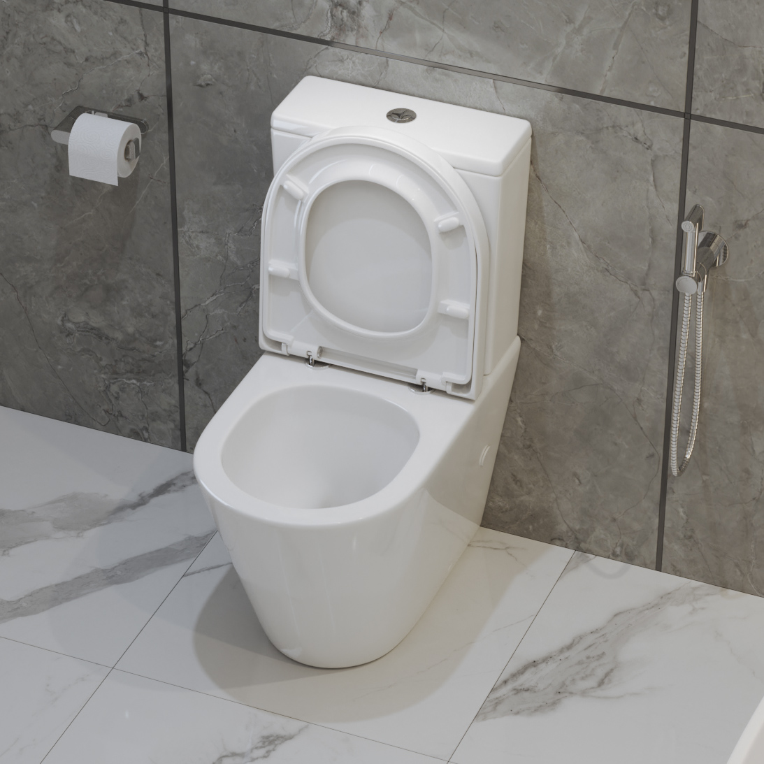 Унитаз-компакт безободковый со смывом TORNADO BelBagno FLAY-TOR BB2149CP-TOR/BB2149T/BB865SC - Gidratop.ru изображение