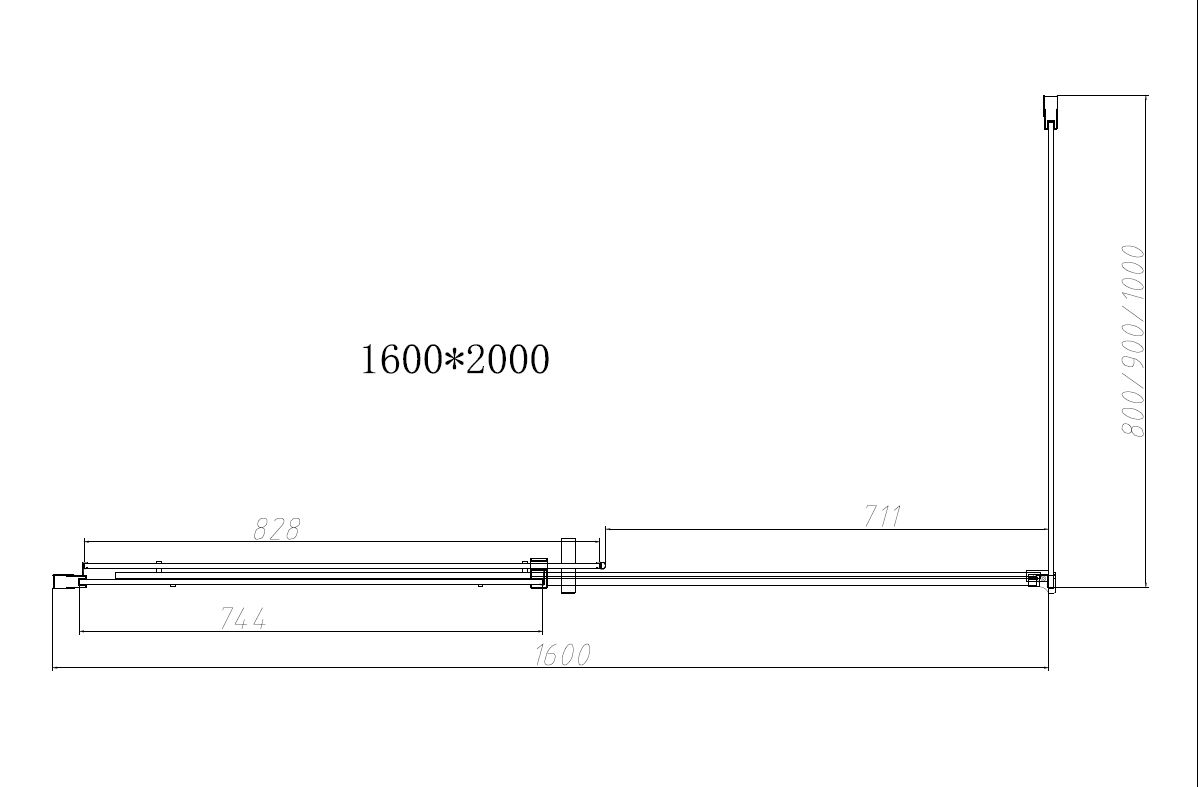 Душевой уголок Dice VSR-4D8016CL, 1600*800, хром, стекло прозрачное - Gidratop.ru изображение