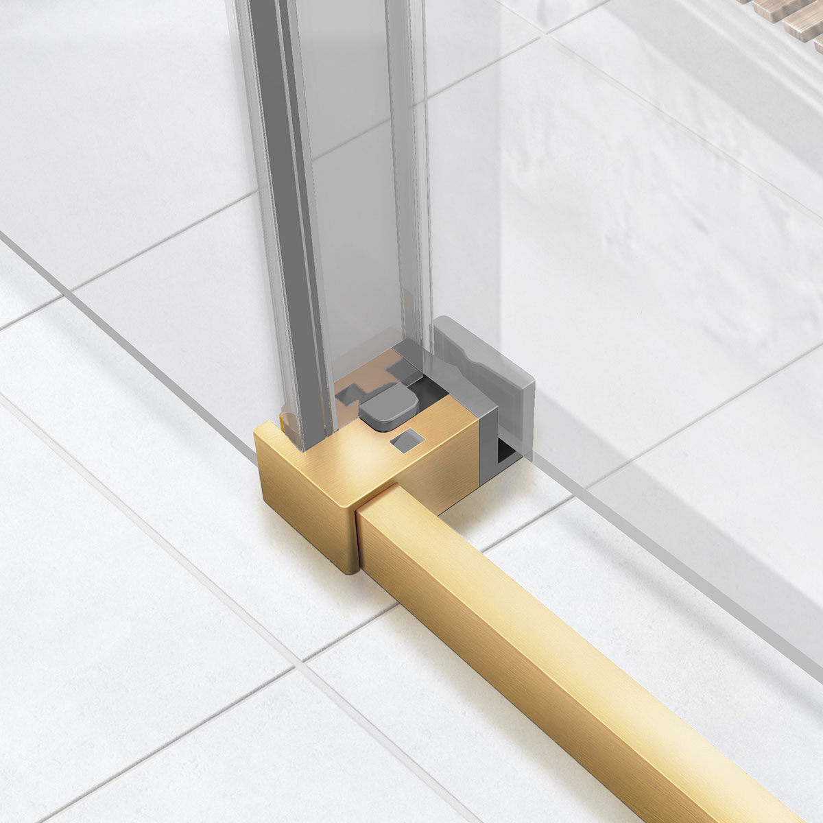 Душевой уголок Slim Soft VSR-1SS9012CLG, 1200*900, брашированное золото, стекло прозрачное - Gidratop.ru изображение