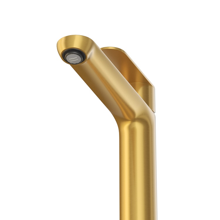STYLUS-LC-BORO-W0 Смеситель для накладной раковины однорычажный, без донного клапана, брашированное золото - Gidratop.ru изображение