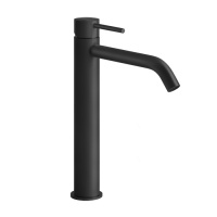 GESSI FLESSA  смеситель для раковины на 1 отверстие, высокий h=305мм,  без донного клапана, излив 155мм, цвет: black XL - Gidratop.ru изображение