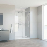 Душевая дверь Como Soft VDS-1CS130CL, 1300, хром, стекло прозрачное - Gidratop.ru изображение