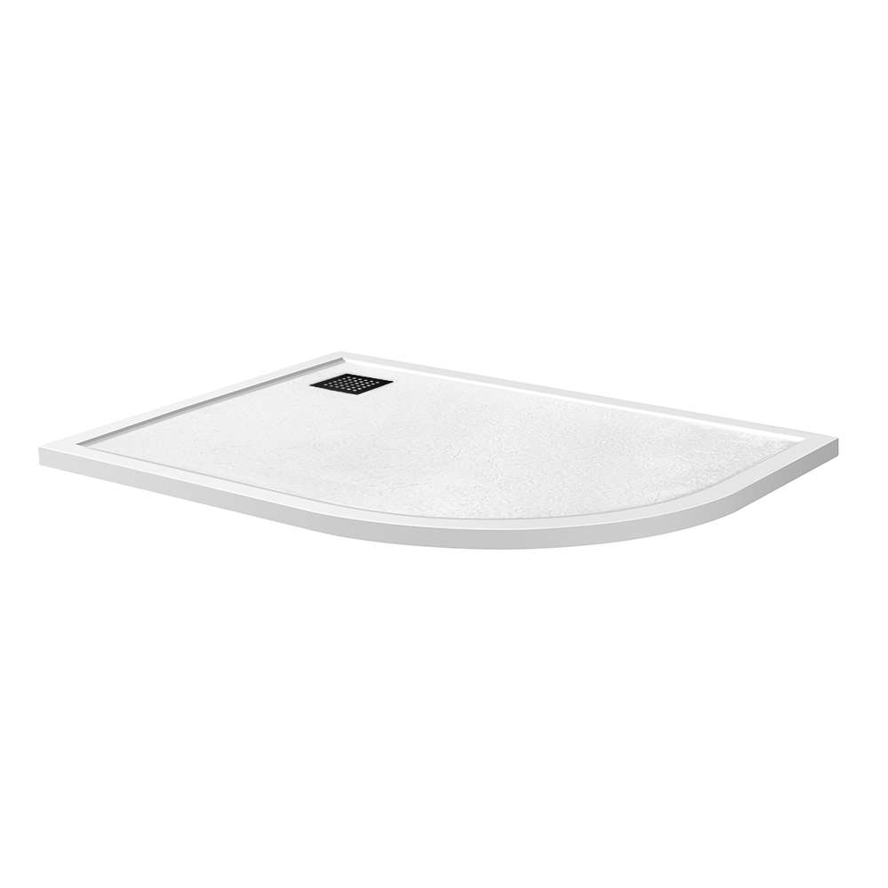 Душевой поддон из искусственного мрамора в комплекте с сифоном BelBagno UNO TRAY-MR-UNO-RH-120/90-550-35-W-L-NO - Gidratop.ru изображение