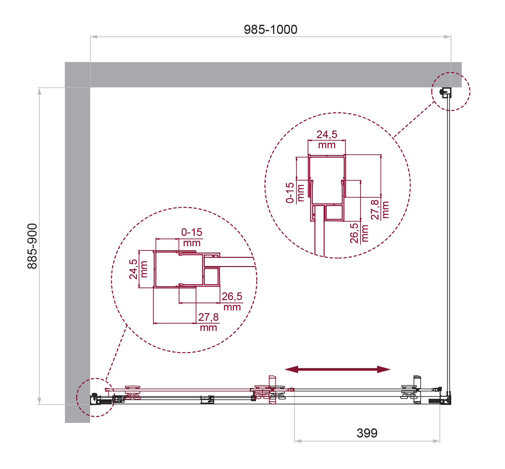 Душевой уголок BelBagno LUCE-AH-1-100/90-C-Cr - Gidratop.ru изображение