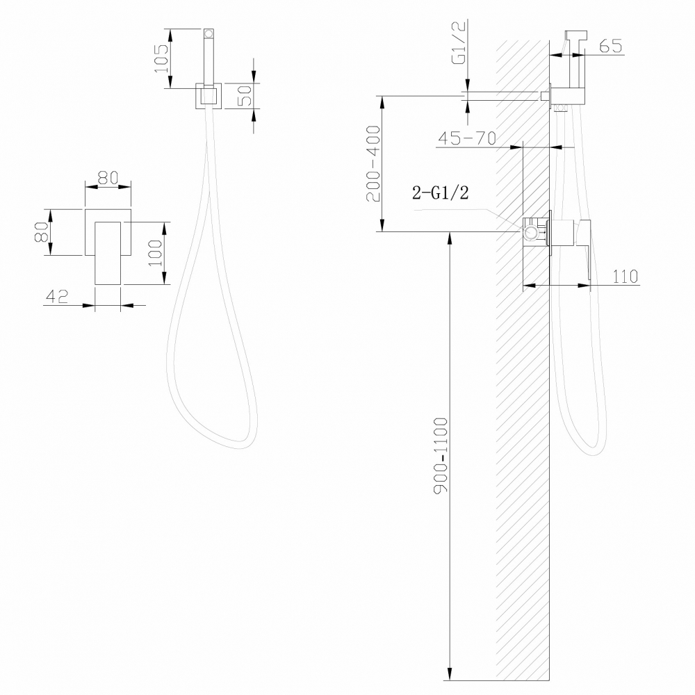 Смеситель ABBER Daheim AF8225NG с гигиеническим душем, никель - Gidratop.ru изображение