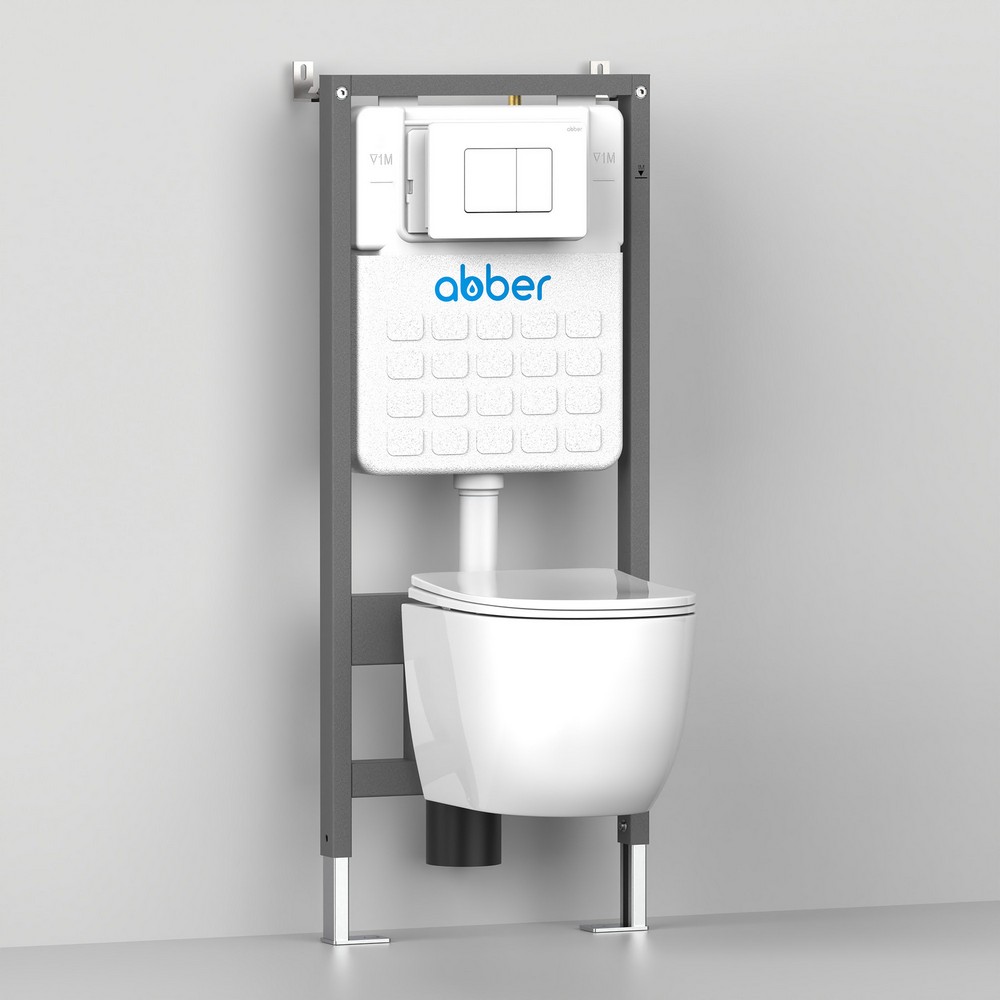 Унитаз ABBER Bequem AC1102 подвесной белый, безободковый - Gidratop.ru изображение