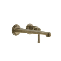 GESSI VENTI20 смеситель для раковины настенный, встраиваемый, однорычажный, излив 243 мм., внешняя часть, цвет Antique Brass - Gidratop.ru изображение