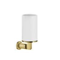 GESSI INCISO стакан настенный, цвет: белый/золото - Gidratop.ru изображение