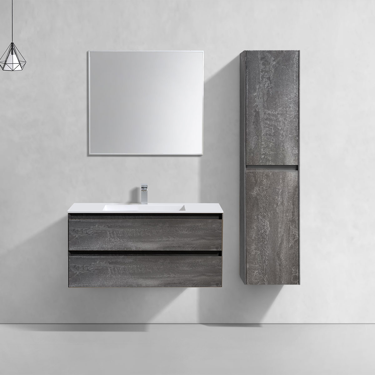 База под раковину Luka 1000 подвесная, 2 выкатных ящика soft-close, G.Stone - Gidratop.ru изображение