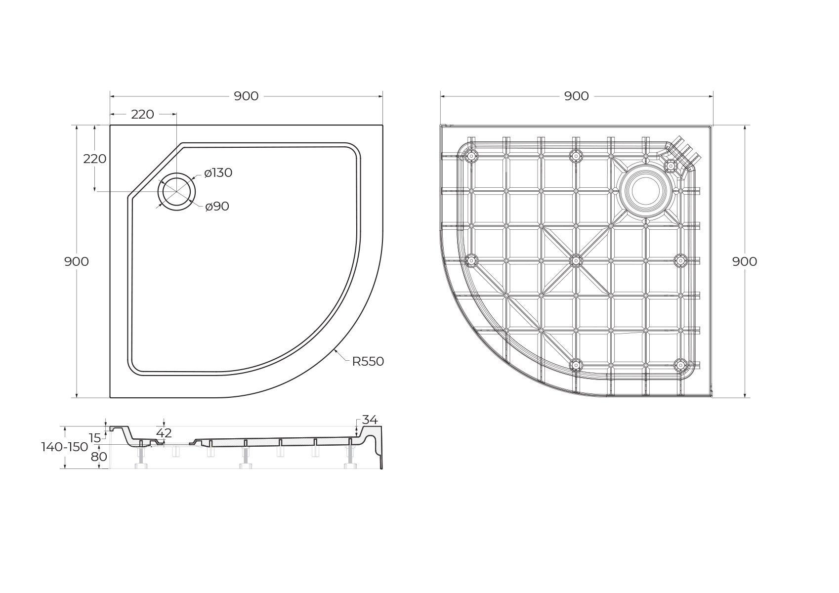 Поддон SMC CEZARES TRAY-SMC-R-90-55-150-W - Gidratop.ru изображение