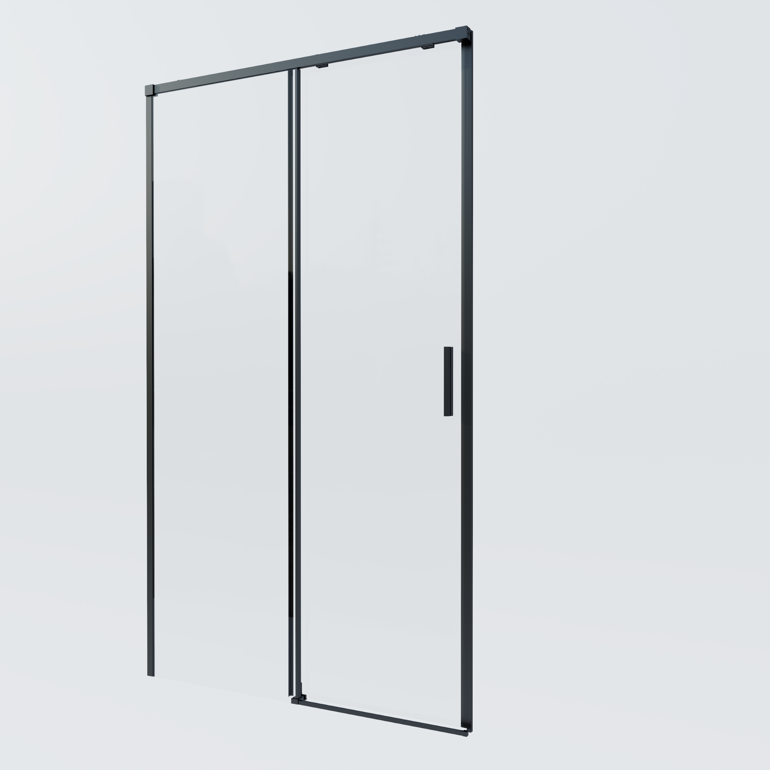 Душевая дверь Soft 2 VDS-3SO2130CLB, 1300, черный, стекло прозрачное - Gidratop.ru изображение