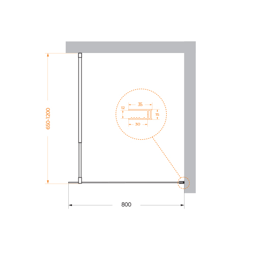 Душевая перегородка BelBagno KRAFT-L-1-80-C-NERO - Gidratop.ru изображение