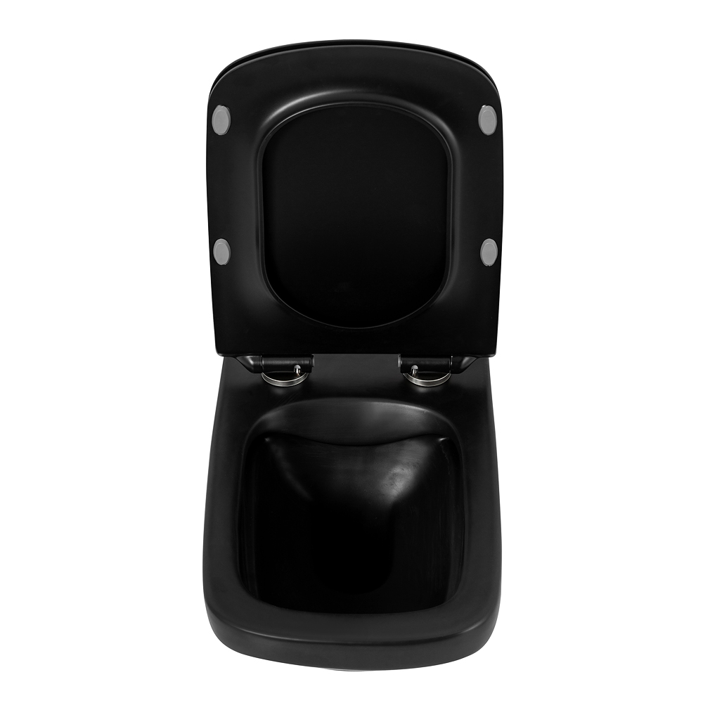 Унитаз подвесной безободковый BelBagno SELA, черный BB3201CHR-MB/BB3201SC-MB - Gidratop.ru изображение