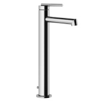 Gessi Ingranaggio смеситель для раковины высокий, излив короткий. С донным клапаном и соединительными шлангами, цвет: хром - Gidratop.ru изображение