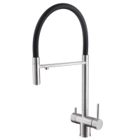 Смеситель ABBER Wasser Kreis AF81141SP для кухни с подключением фильтра и выдвижной лейкой, сатин - Gidratop.ru изображение