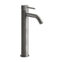 GESSI 316 смеситель высокий для раковины на 1 отверстие без донного клапана, h=305мм , излив 123мм, цвет: steel brushed - Gidratop.ru изображение