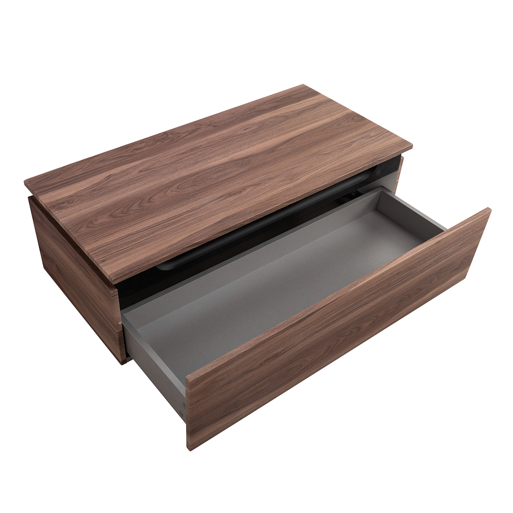 SLIDER Тумба с одним выкатным ящиком, орех дымчатый, 996x476x300, SLIDER-1000-1C-PI-NA-P - Gidratop.ru изображение