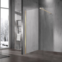 Душевая перегородка Walk-In VSW-1H900CLG, 900*2000, матовый золотой, стекло прозрачное - Gidratop.ru изображение