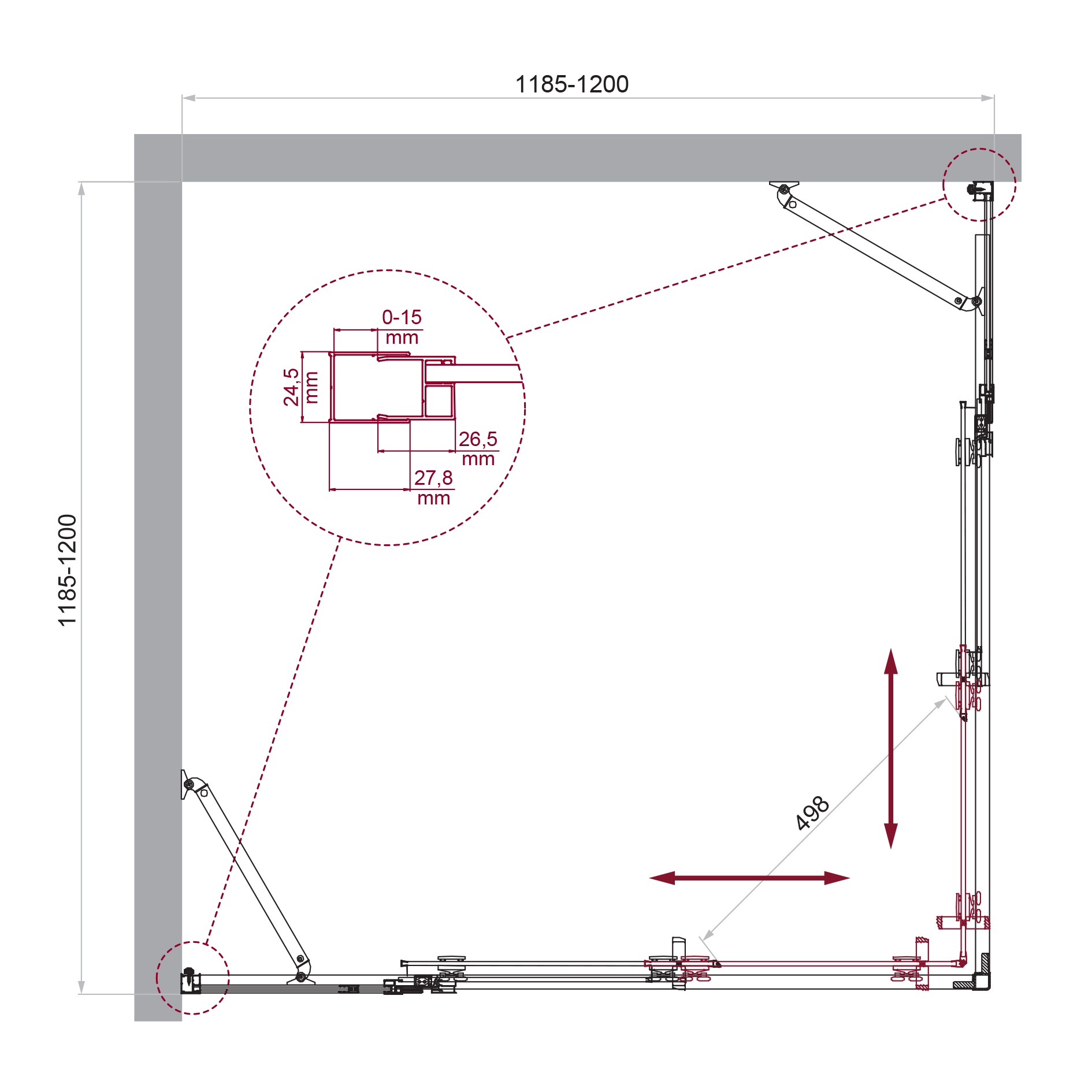 Душевой уголок BelBagno LUCE-A-22-90+30-C-Cr - Gidratop.ru изображение