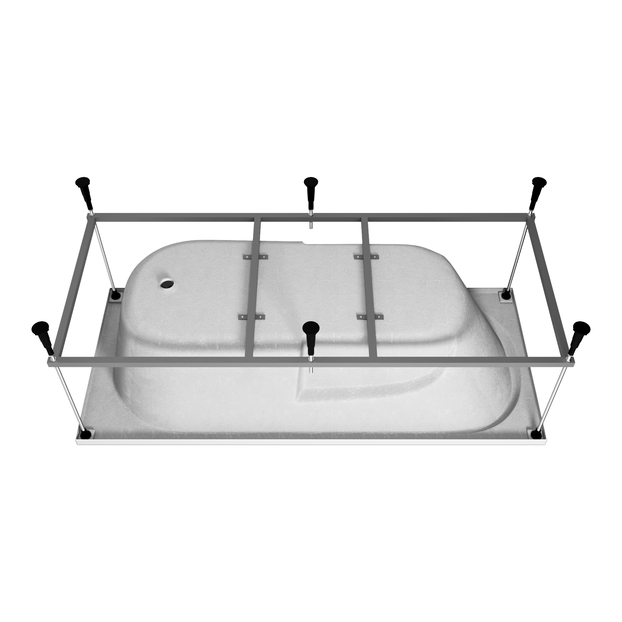 Ванна акриловая Vincea VBT-2A170-FR с каркасом 1700*750*480, пристенная, цвет белый - Gidratop.ru изображение