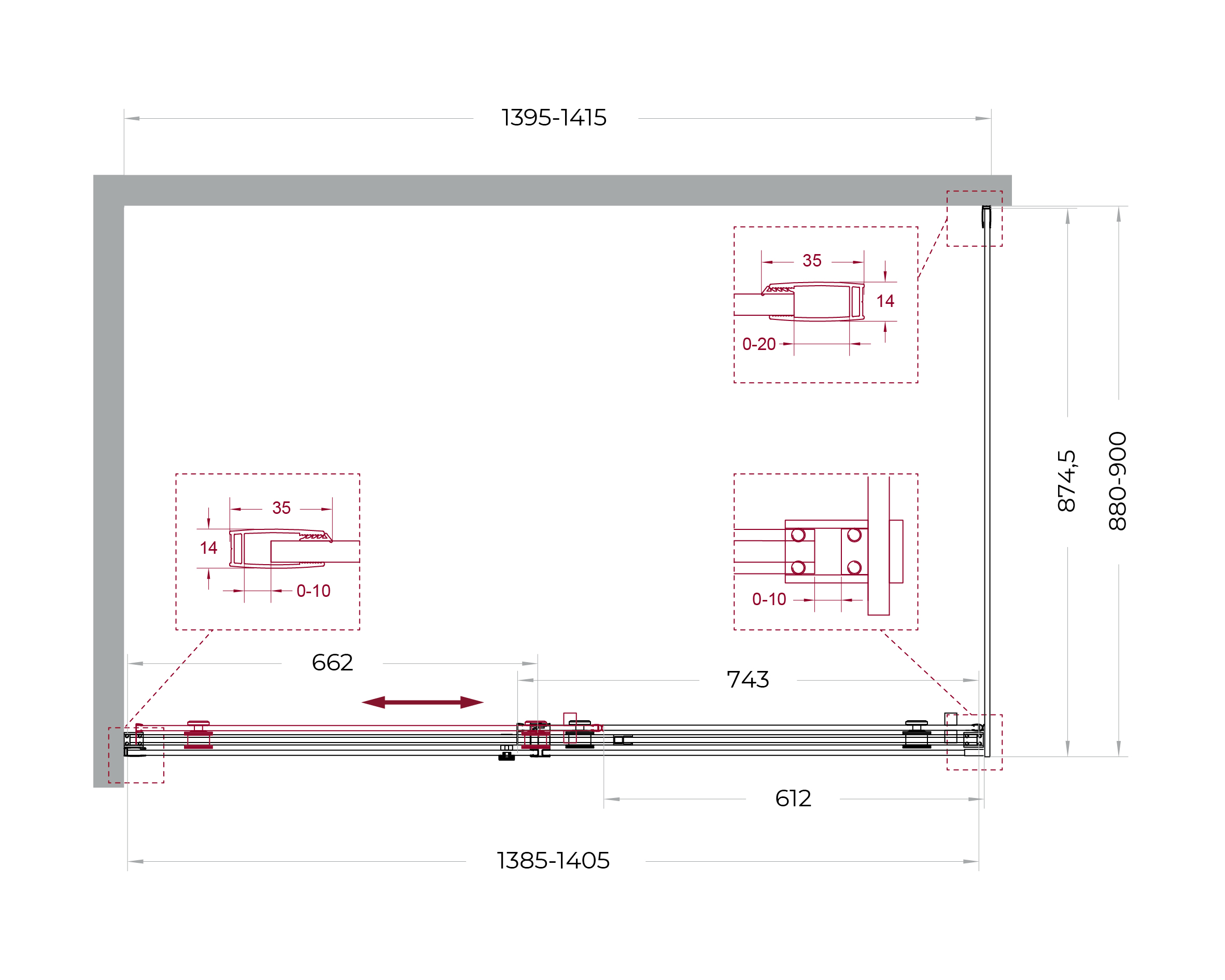 Душевой уголок BelBagno SOFT_CLOSE-2-AH-1-140/90-C-Cr - Gidratop.ru изображение