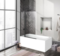Душевая шторка на ванну BelBagno UNO-V-11-100/150-C-NERO - Gidratop.ru изображение