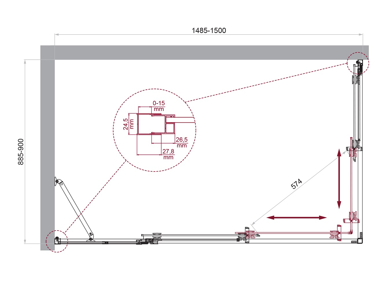 Душевой уголок BelBagno LUCE-AH-21-150/90-C-Cr - Gidratop.ru изображение