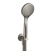 Gessi Emporio shower душевой комплект, состоящий из вывода воды, держателя, шланга 1,50 м и лейки, цвет: Finox Brushed Nickel - Gidratop.ru изображение