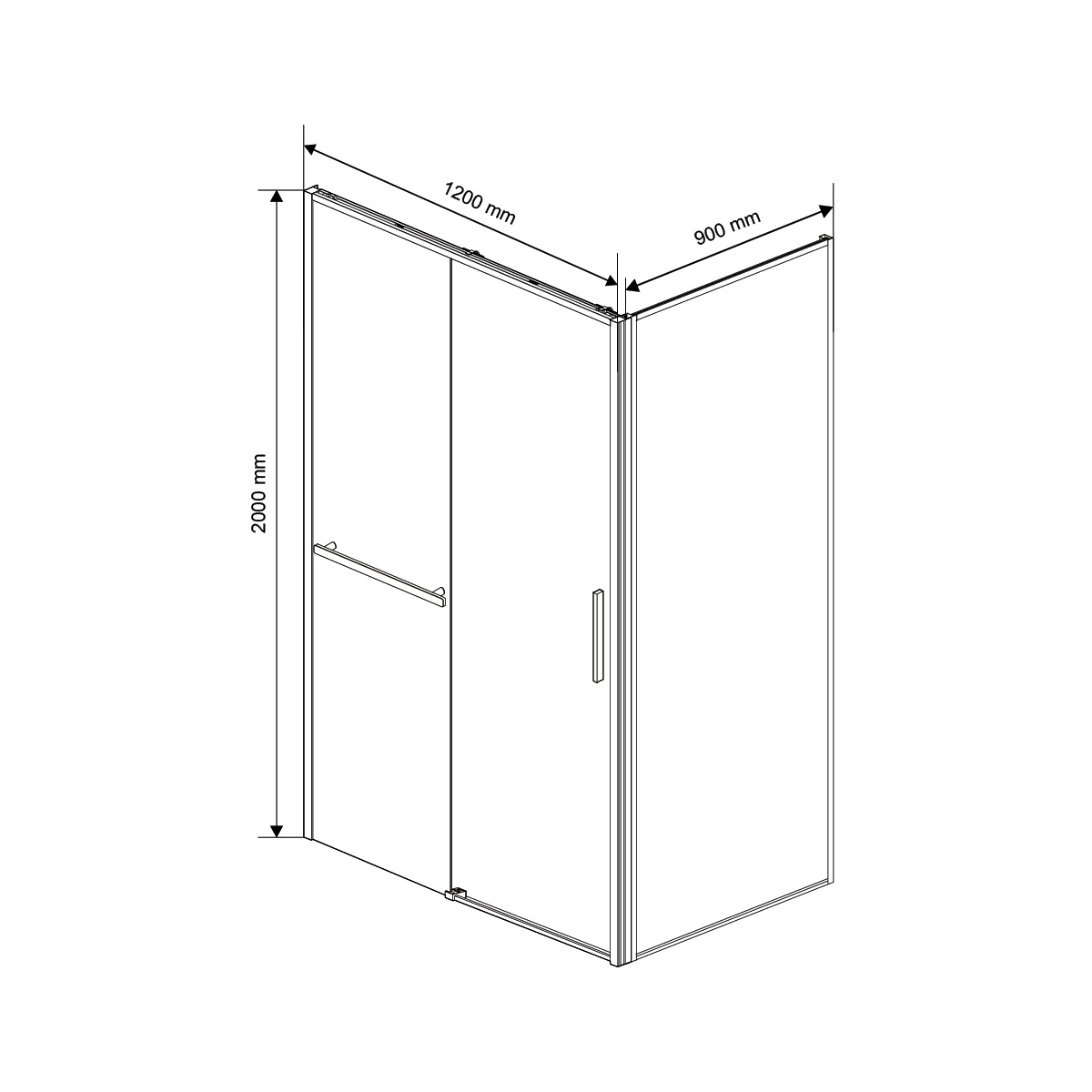 Душевой уголок Slim Soft VSR-1SS9012CLB, 1200*900, черный, стекло прозрачное - Gidratop.ru изображение