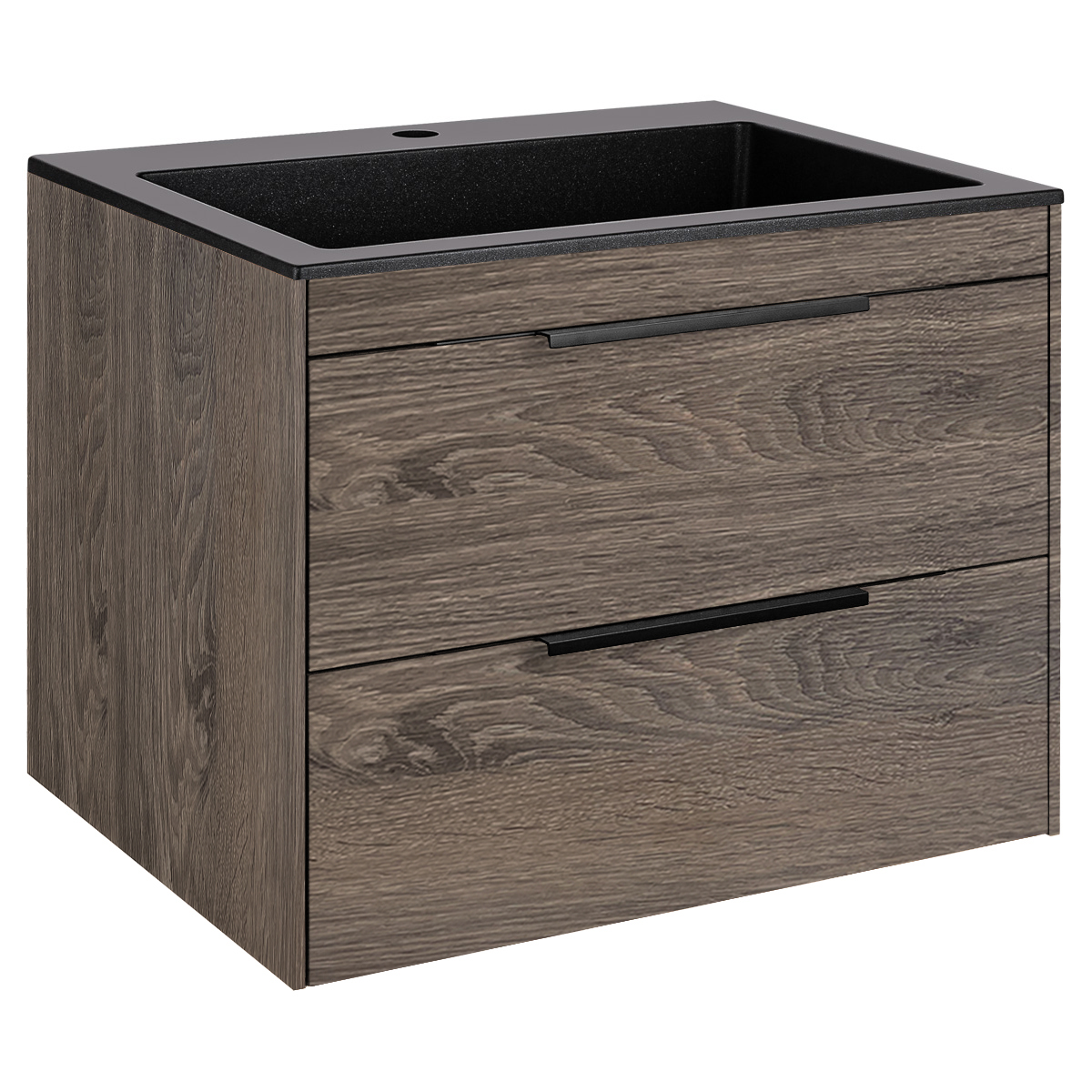 База под раковину Chiara 2D 600 подвесная, 2 выкатных ящика soft-close, R.Oak - Gidratop.ru изображение
