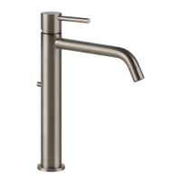 Gessi Emporio Via tortona смеситель для раковины высокий с длинным изливом, с донным клапаном, цвет: Finox Brushed Nickel - Gidratop.ru изображение
