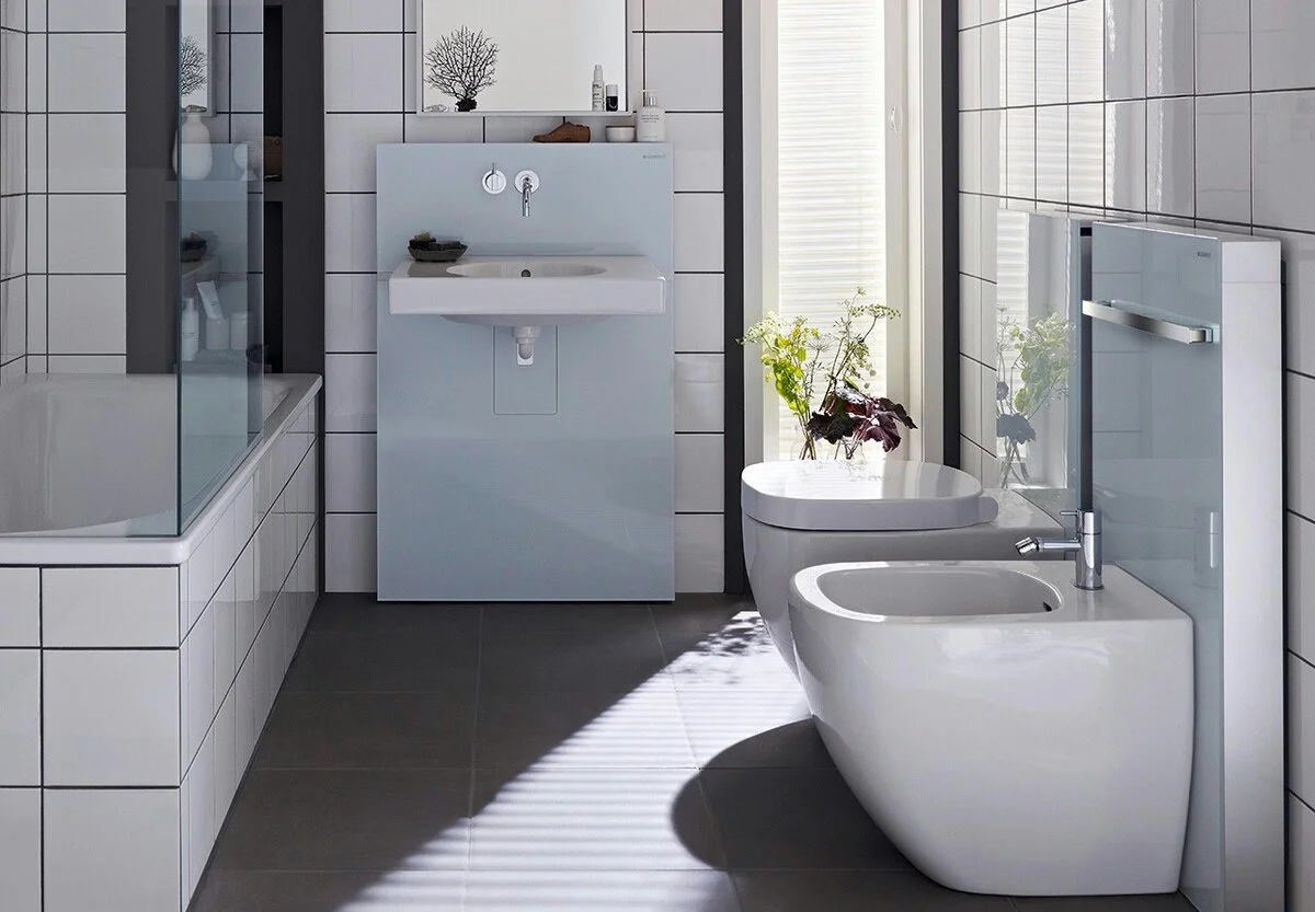Сантехнический модуль Geberit Monolith Premium 131.004.SI.1 для напольного унитаза, белый - Gidratop.ru изображение