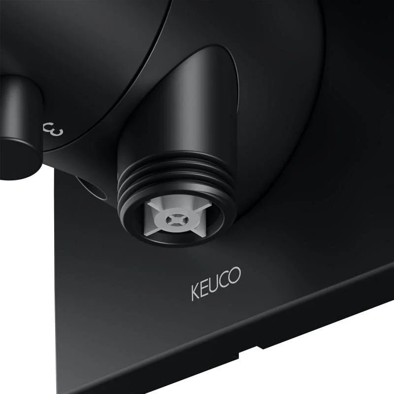 Запорный вентиль Keuco Ixmo 59549371202, с переключателем на 3 потребителя, выводом для шланга и держателем лейки DN 15, черный матовый - Gidratop.ru изображение