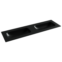 Раковина накладная мебельная CERAMICANOVA Grace прямоугольная 1610x457x137 с двумя чашами без отверстий под смеситель цвет черный матовый CN7023MBwx - Gidratop.ru изображение