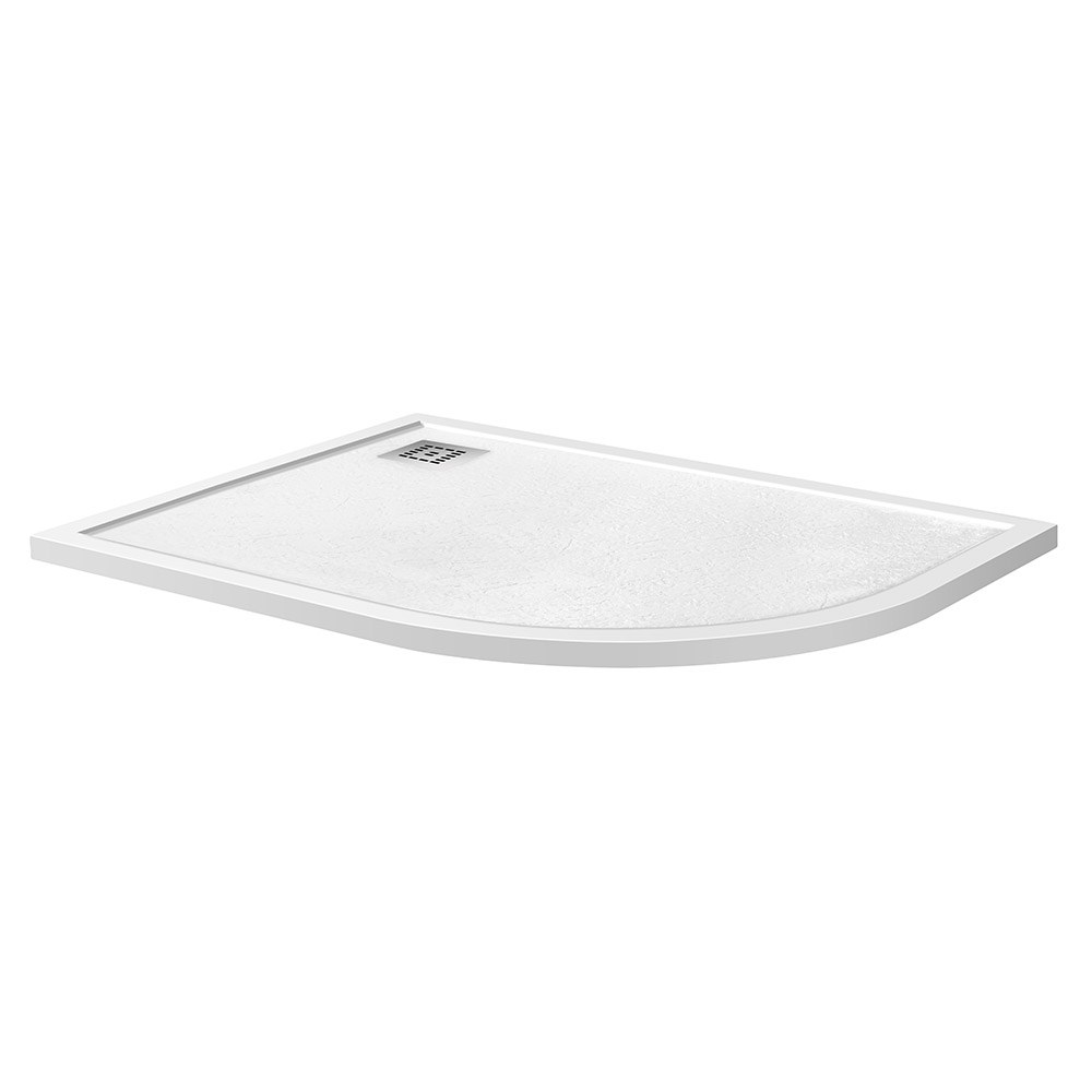 Душевой поддон из искусственного мрамора в комплекте с сифоном BelBagno UNO TRAY-MR-UNO-RH-120/80-550-35-W-L-CR - Gidratop.ru изображение