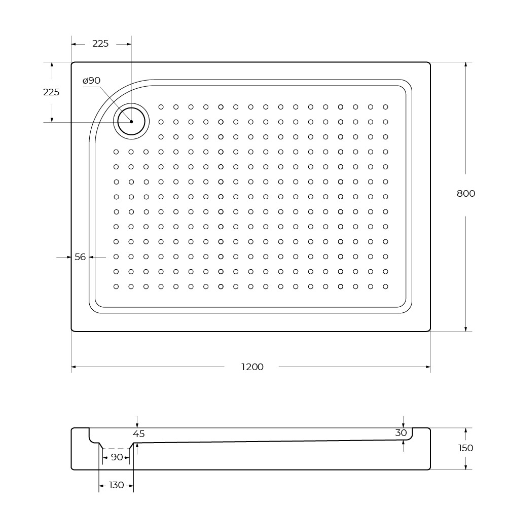 Акриловый поддон BelBagno TRAY-BB-AH-120/80-15-W-L - Gidratop.ru изображение